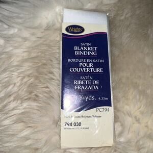 Wright's Satin Blanket Binding Trim 4 3/4 Yd Polyester White 030 Damaged 1st lay